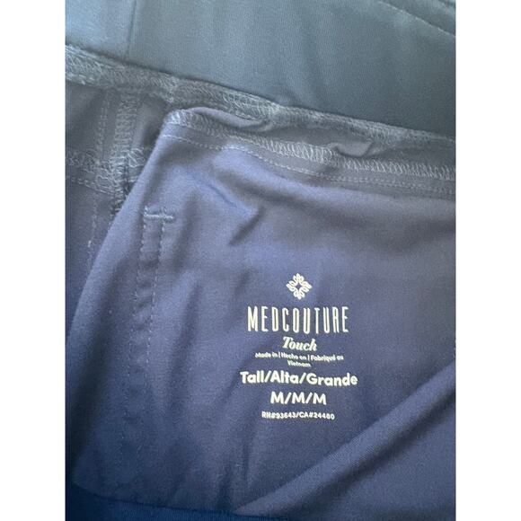 Med Couture Womens Touch Yoga Scrub Pants Navy Blue Size Medium TALL Nursing 33" - Picture 9 of 9